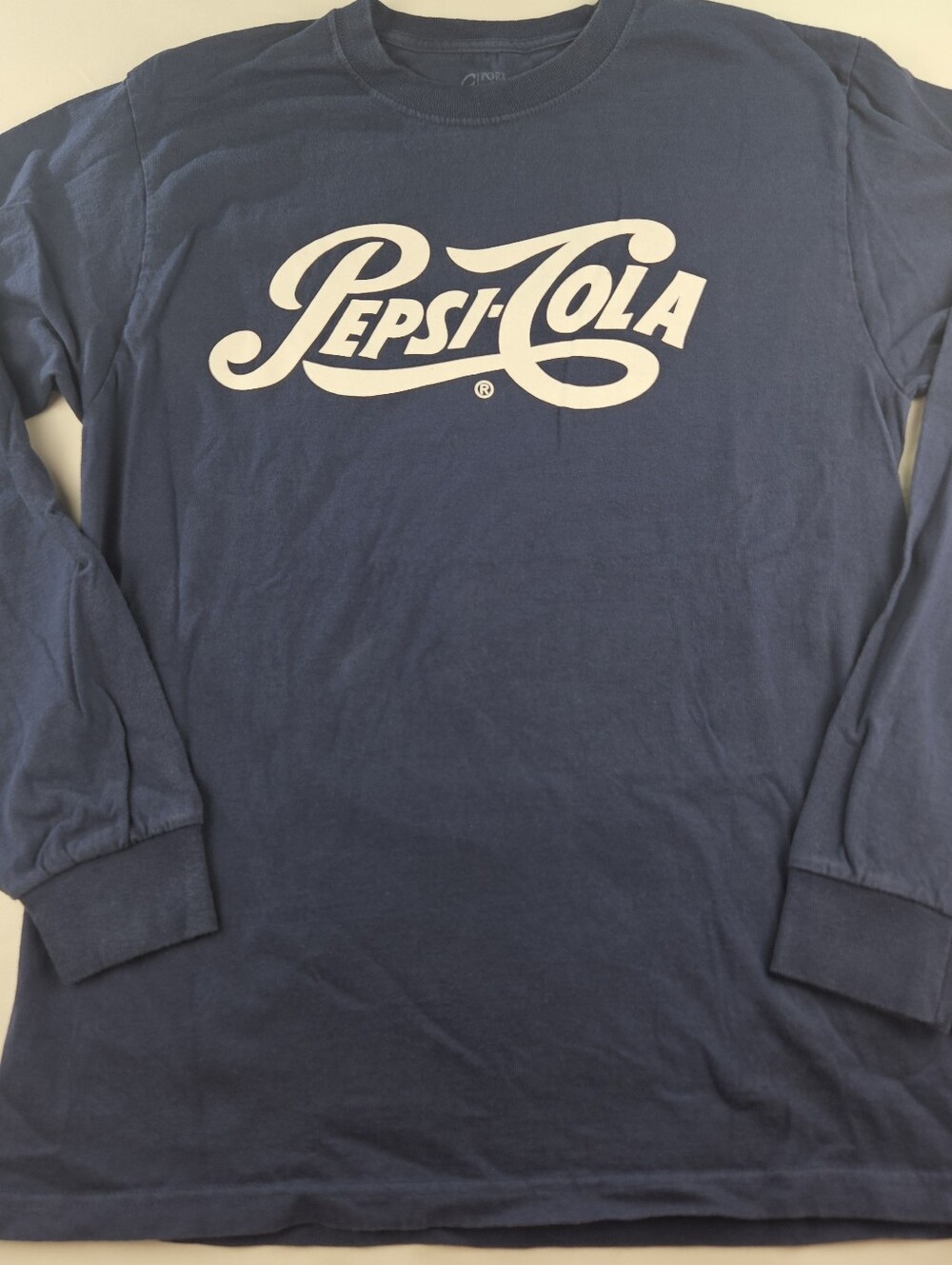 Pepsi Cola Port and Company Long Sleeve Navy Blue Logo T-Shirt Size Adult Medium